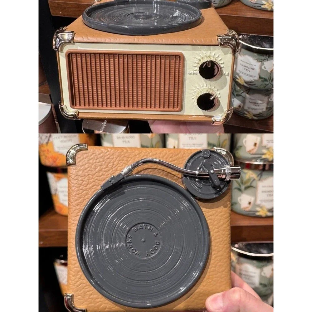 Bath & Body Works Retro Record Player Candle Holder New RARE